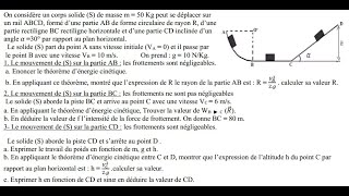 exercice corrigé travail et énergie cinétique 1 bac biof [upl. by Rawdon44]