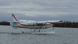 Johnny Mays Air Charters Turbine Otter taking off in Kuujjuaq [upl. by Ekoorb434]