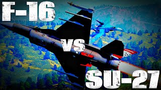 Su27SM Flanker Vs F16C Viper  BVR Engagement  War Thunder [upl. by Ettenoj]