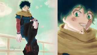 DIBUJANDO un FANART de DEKU de MY HERO ACADEMIA en DIGITAL  TIME LAPSE en KRITA XpPen Deco 01v2 [upl. by Dareece]