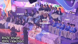 RIIZE stage Boom Boom Bass IDOL Reaction TWS tripleS QWER BIBI YOUNGJI 241130 MMA [upl. by Odawa]