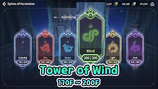 SoA  Climbing the Tower of Wind 170F  200F Summoners War Chronicles [upl. by Akkina]