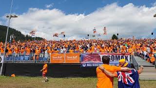 F1 GP austria 2018 Dutch fans go nuts on the stand max verstappen links naar rechts [upl. by Manoff161]