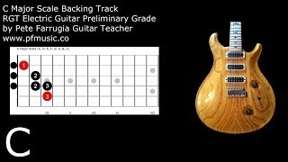 Guitar Backing Track C Major Scale  Preliminary Grade [upl. by Halfon]