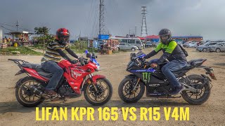 Yamaha R15 V4M VS Lifan KPR 165 [upl. by Ymaral724]