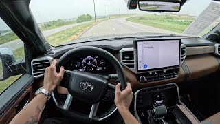 2023 Toyota Tundra 1794  POV Rainy Drive [upl. by Ardnoik]