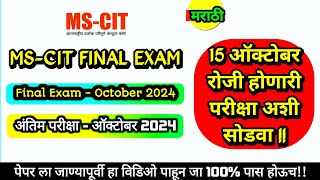 Mscit Exam Questions 2024  MS CIT Final Exam October 2024  mscit final exam  ‎computersearch20 [upl. by Helmer]