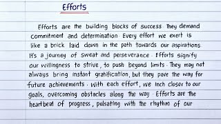 Paragraph on efforts in one page  One Page Handwriting sazeducation [upl. by Nauqas]