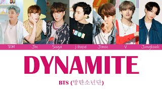 BTS 방탄소년단  Dynamite Lyrics Video  BTS 다이너마이트 가사 비디오 [upl. by Gowrie]