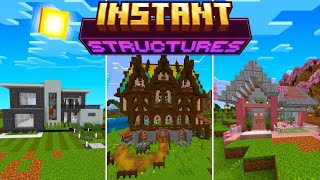 Minecraft Instant Structures Addon 121 PE  BE [upl. by Annaliese]