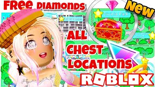 EASY GUIDE ✅ HOW to FIND ALL CHEST LOCATIONS 💎 FREE DIAMONDS NEW DIVINIA PARK ROYALE HIGH ROBLOX [upl. by Schwab904]