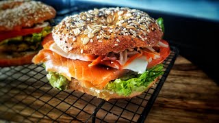 LA MEILLEURE RECETTE DU BAGEL Pain bagel à la farine complète au saumon A découvrir sans hésiter [upl. by Bartosch]