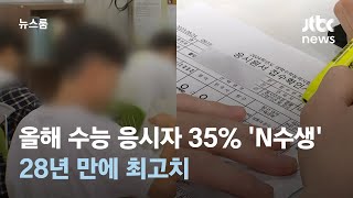 올해 수능 응시자 35는 N수생…28년 만에 최고치  JTBC 뉴스룸 [upl. by Adnoluy]