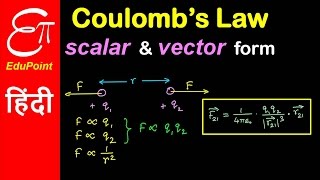 Coulombs Law and its Vector form  explained in HINDI [upl. by Brodsky]