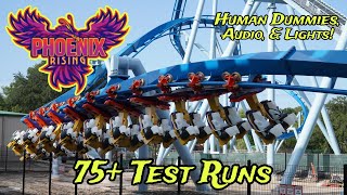 Phoenix Rising 75 Test Runs amp Human Dummies Busch Gardens Tampa Bay Construction Update 62024 [upl. by Becket]