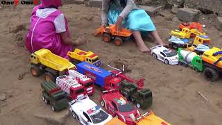 Backhoe Loader for Children  Backhoe vs Excavator Bulldozer Toy Trucks  Video for Children p45 [upl. by Jovitta]