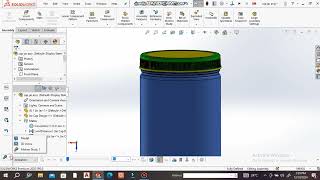 Solidworks Tutorial  Standard bottle Cap Thread Guide  Animation Part 1 [upl. by Kellyn]