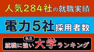 人気284社の就職実績、電力5社採用者数、就職に強い私立大学ランキング [upl. by Kinom]