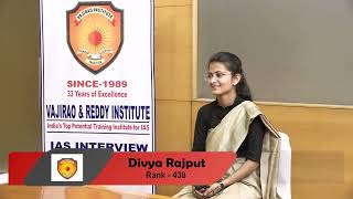 Divya Tanwar IAS Topper 2022 Hindi Medium  IAS Mock Interview  Vajirao amp Reddy Institute [upl. by Sordnaxela]