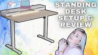 Fezibo Jasper Standing Desk Review Ultimate Gamechanger with LED amp Drawer [upl. by Leanor560]