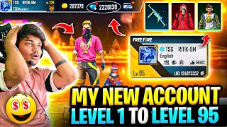 I Got Free Fire Highest Level Account😍 Level 1 To Level 95 All Bundles Unlocked Garena Free Fire [upl. by Josh]