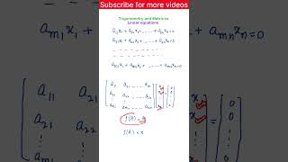 Trivial solutions  Non trivial solution  system of homogeneous equation  Linear equations [upl. by Gnoud]