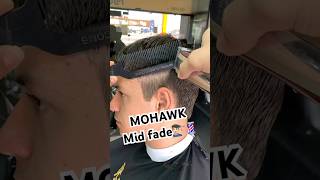 MOHAWK mohawk midfade haircut barbearia barbershop highfade [upl. by Enialem785]