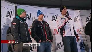 Kostelic vs Hirscher Kitzbühel Zagreb 2012 Versöhnung [upl. by Selene]