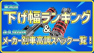 【必見】2023車高調下げ幅トップ10！ほぼ全ての車高調スペックも紹介！ [upl. by Hanad257]