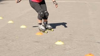 How to Slalom on Rollerblades  RollerSkate [upl. by Caitlin]