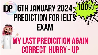 6th JANUARY 2024 IELTS EXAM PREDICTION  PREDICTION 6th JAN 2024 IELTS EXAM  IMP CUE CARDS JAN [upl. by Akered573]