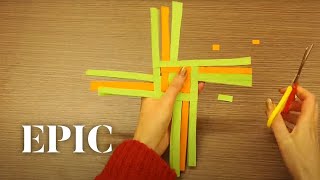 How to make a St Brigids Cross out of paper  Tutorial [upl. by Harras]