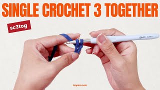 Single Crochet 3 Together sc3tog  Easiest Beginner Tutorial [upl. by Eniffit941]