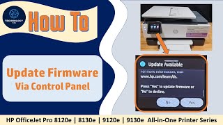 HP OfficeJet Pro 8120  8130  9120  9130 Printer  How to update Firmware via Control Panel [upl. by Arek]