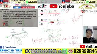 BECA 18  2024 REPASO ARITMETICA UNA DE LAS FIJAS EXAMEN NACIONAL DE BECAS PRONABEC [upl. by Hamrah]