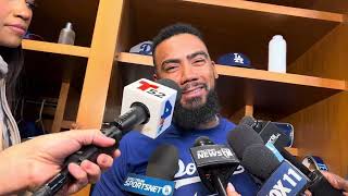 Teoscar Hernández talks about the Dodgers beating the Yankees and taking a 30 series lead [upl. by Earesed16]