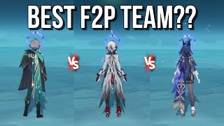 Alhaitham vs Arlecchino vs Clorinde Who Has The Best F2P Team in Genshin Impact [upl. by Aivatnuhs403]