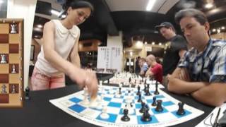 Grandmaster Alexandra Kosteniuk v Travelhead in 360  Chess Simul [upl. by Mikahs]