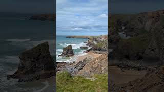 Bedruthan steps in England bedruthansteps england cornwall coastline coastlife [upl. by Ardnasak306]