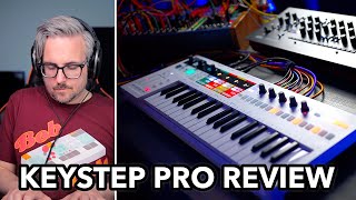 Keystep PRO review midi keyboard amp sequencer GREAT for DAWLESS hardware synth setups [upl. by Aicilaf189]