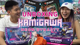 Unboxing MTG Kamigawa Neon Dynasty Media Kit Bundle and Set Booster ft Rachta Lin [upl. by Apollus]