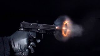 Super slowmotion video of bullets leaving a handgun [upl. by Adiehsar178]