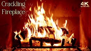 🔥 Crackling Cozy Fireplace 🔥 4K Christmas Fireplace Burning Ambience [upl. by Adnolaj]