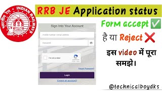 RRB JE 2024  RRB JE 2024 Application Status Out  RRB JE 2024 Application Status Full Details rrb [upl. by Shelba]