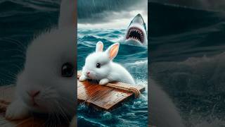 🐰Cute rabbit Rescued the Poor little Dolphin rabbit cat kitten funny ai [upl. by Ahsyen]