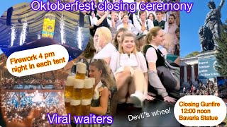 oktoberfest closing ceremony at 1200 and at night 2200 fireworks [upl. by Afnin]