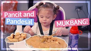 NOT Spicy Fire Noodles Mukbang Pancit Bihon and Pandesal Mukbang  MALIA OBRIAN TV [upl. by Venetis]