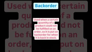 Meaning of backorder  Retail terms  ytshots [upl. by Brewer755]