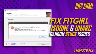 How to Fix FitGirl Setup ISDonedll amp Unarcdll Error  Random Stuck   2023  Techy Nafiz [upl. by Tynan]