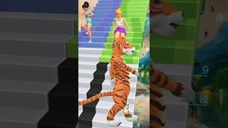 Dance Stairs Race Thrills Big Tiger 😈 fanny viralshort rmigamerz [upl. by Llevad]